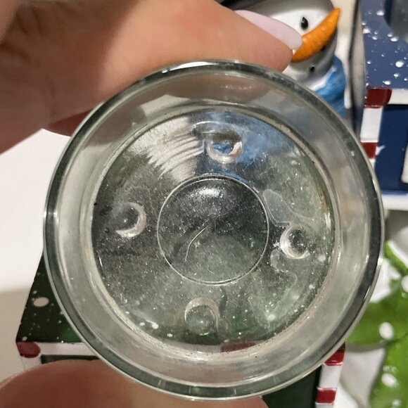 YANKEE CANDLE Multi Snowmen Tea Light Holiday Christmas Joy Love Hope Retired - Picture 3 of 11